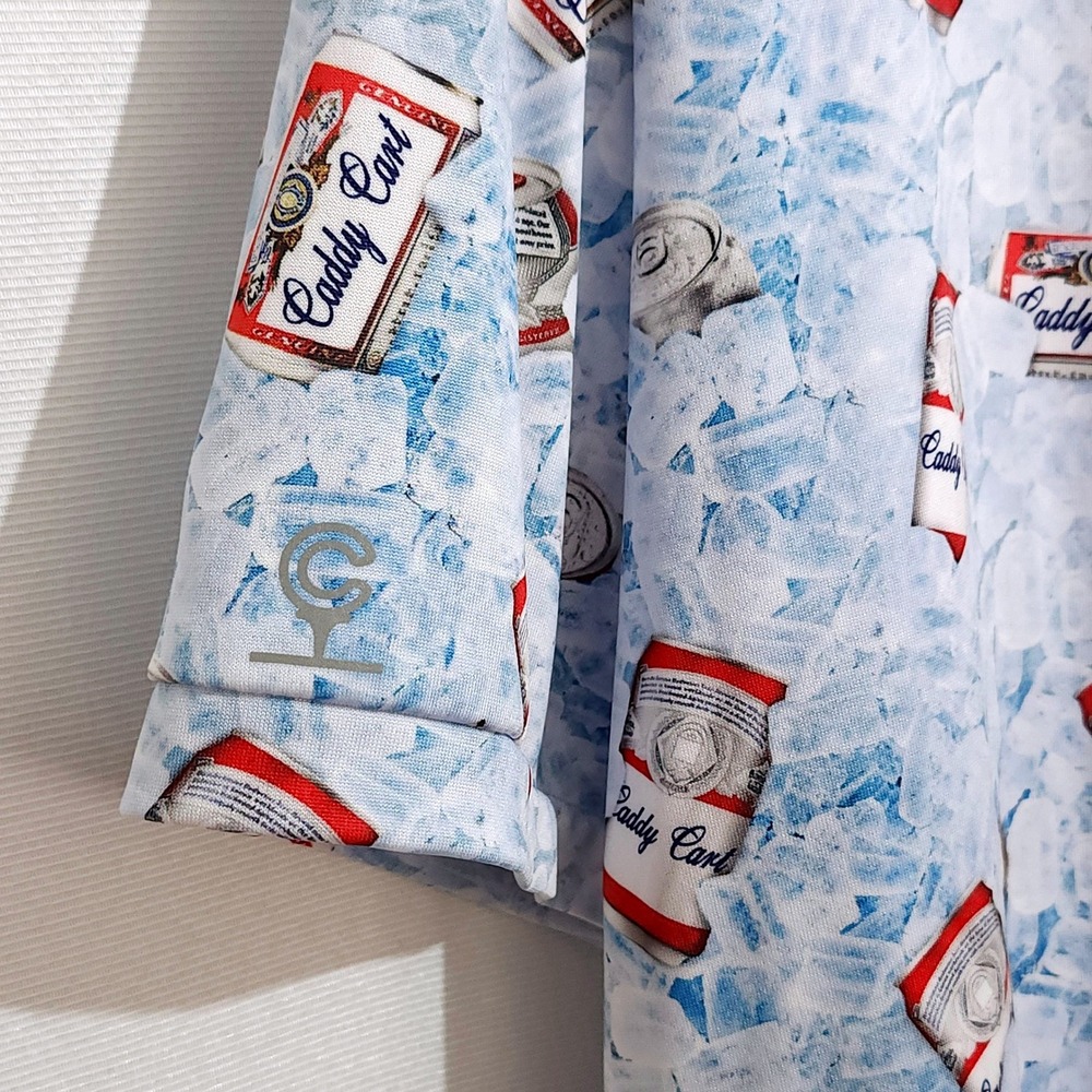 Caddy Cart Golf Polo Shirt Mens XXL Beer Cans On Ice All Over Novelty Print - Picture 4 of 7